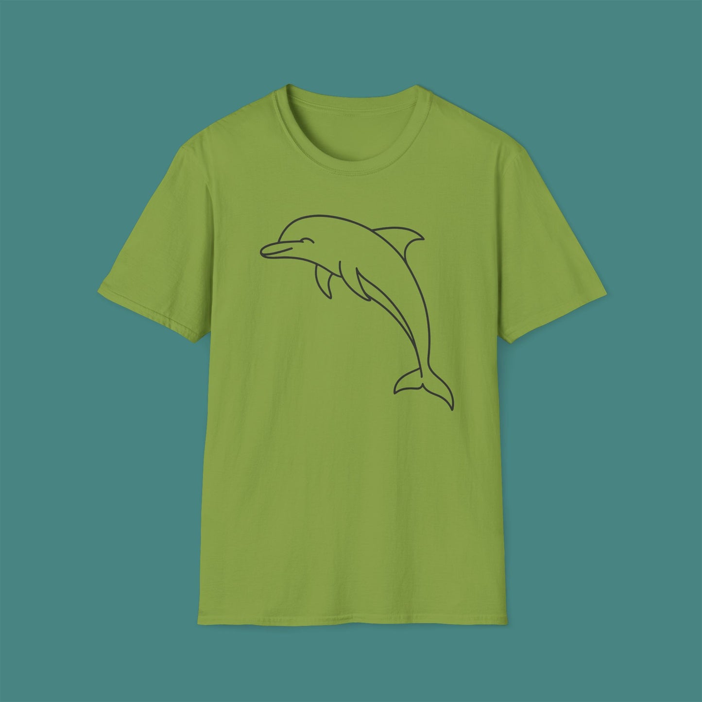 Minimalist Line Art Dolphin Unisex T-Shirt