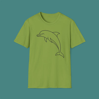 Minimalist Line Art Dolphin Unisex T-Shirt