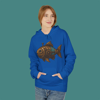 Steampunk Mechanical Fish Fleece Unisex Hoodie