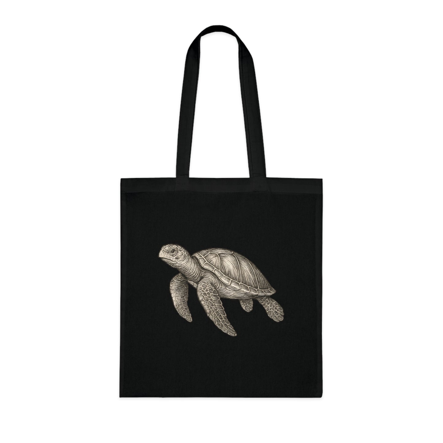 Vintage Etching Turtle Tote Bag