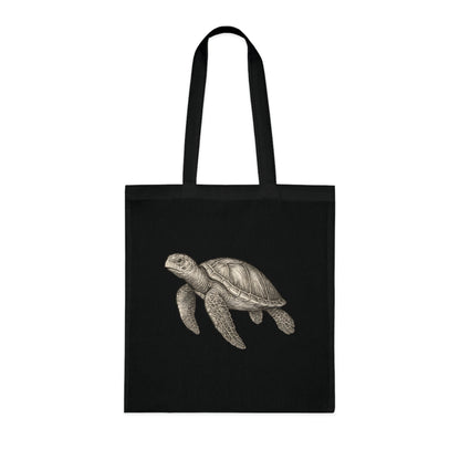 Vintage Etching Turtle Tote Bag