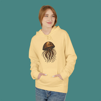 Steampunk Mechanical Jellyfish Fleece Unisex Hoodie