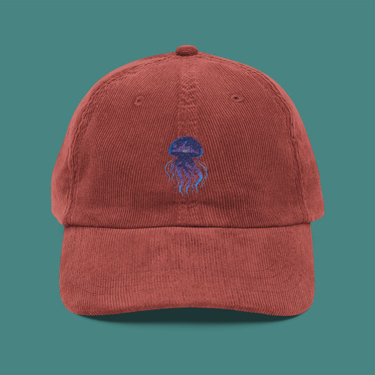 Cosmic Galaxy Jellyfish Corduroy Embroidered Cap