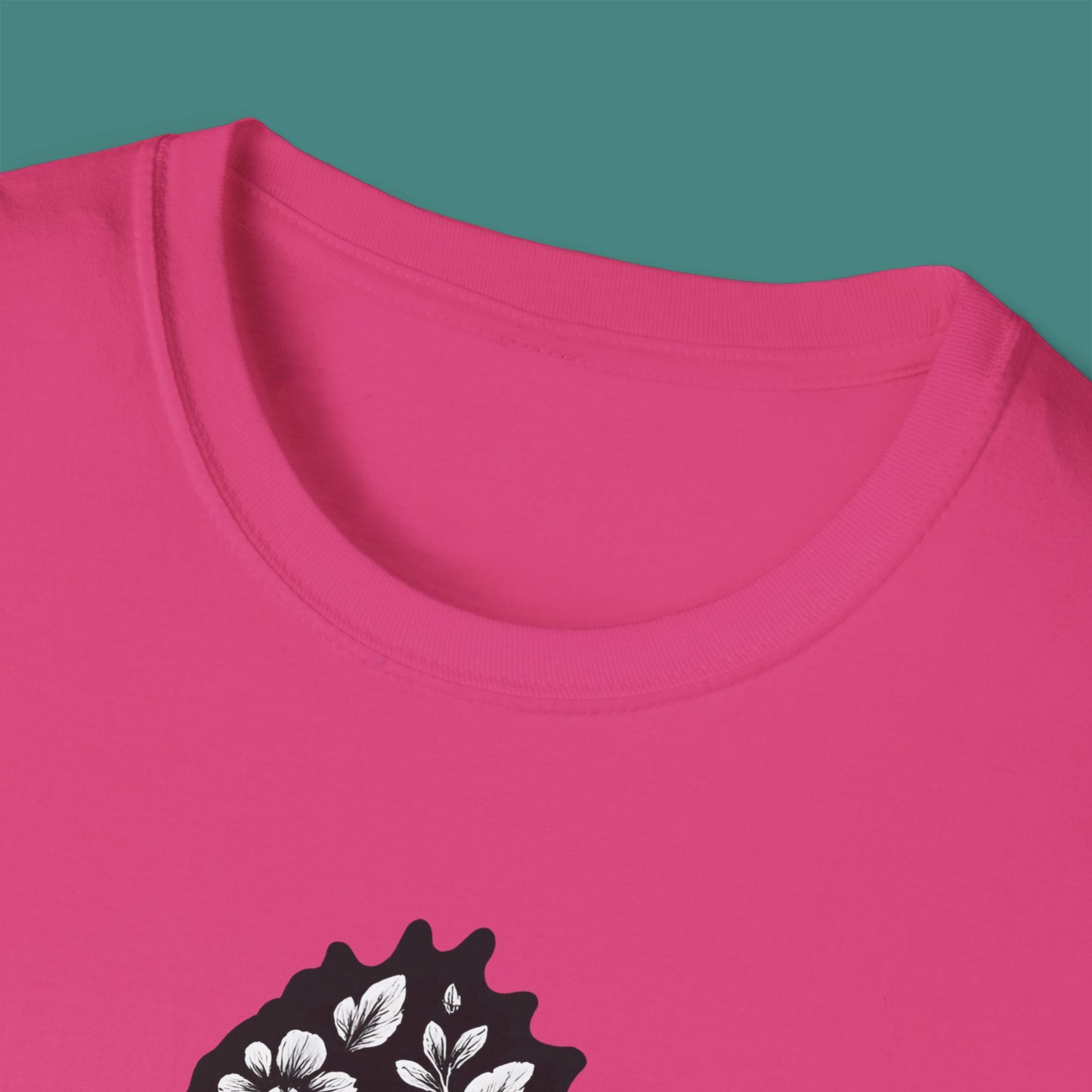 Floral Seahorse Silhouette Unisex T-Shirt