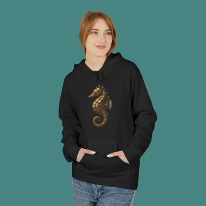 Steampunk Mechanical Seahorse Fleece Unisex Hoodie