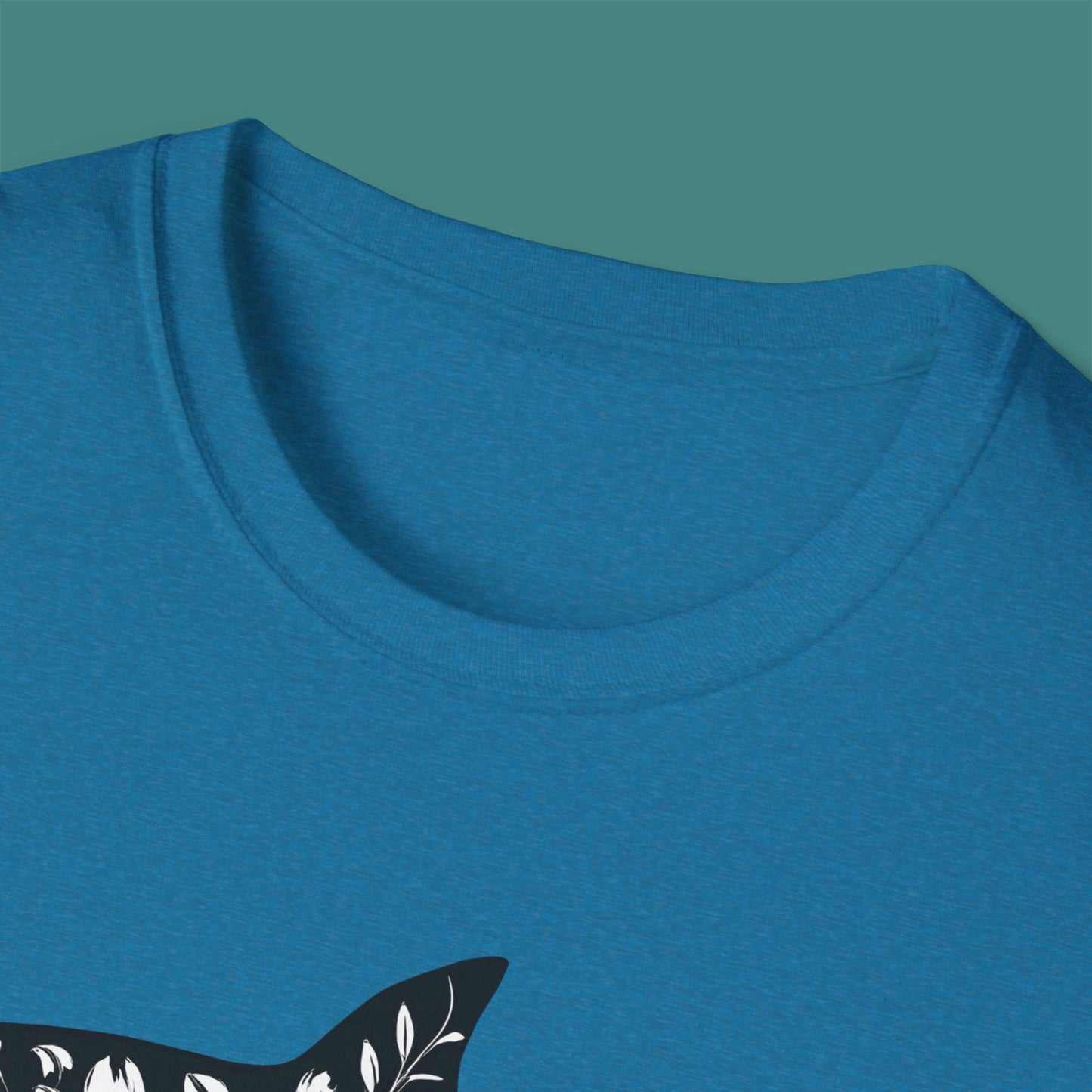 Floral Shark Silhouette Unisex T-Shirt
