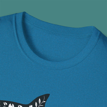 Floral Shark Silhouette Unisex T-Shirt