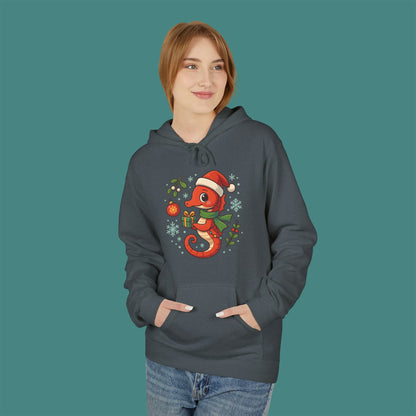 Christmas Seahorse Fleece Unisex Hoodie