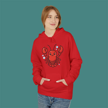 Cartoon Cute Lobster Fleece Unisex Hoodie
