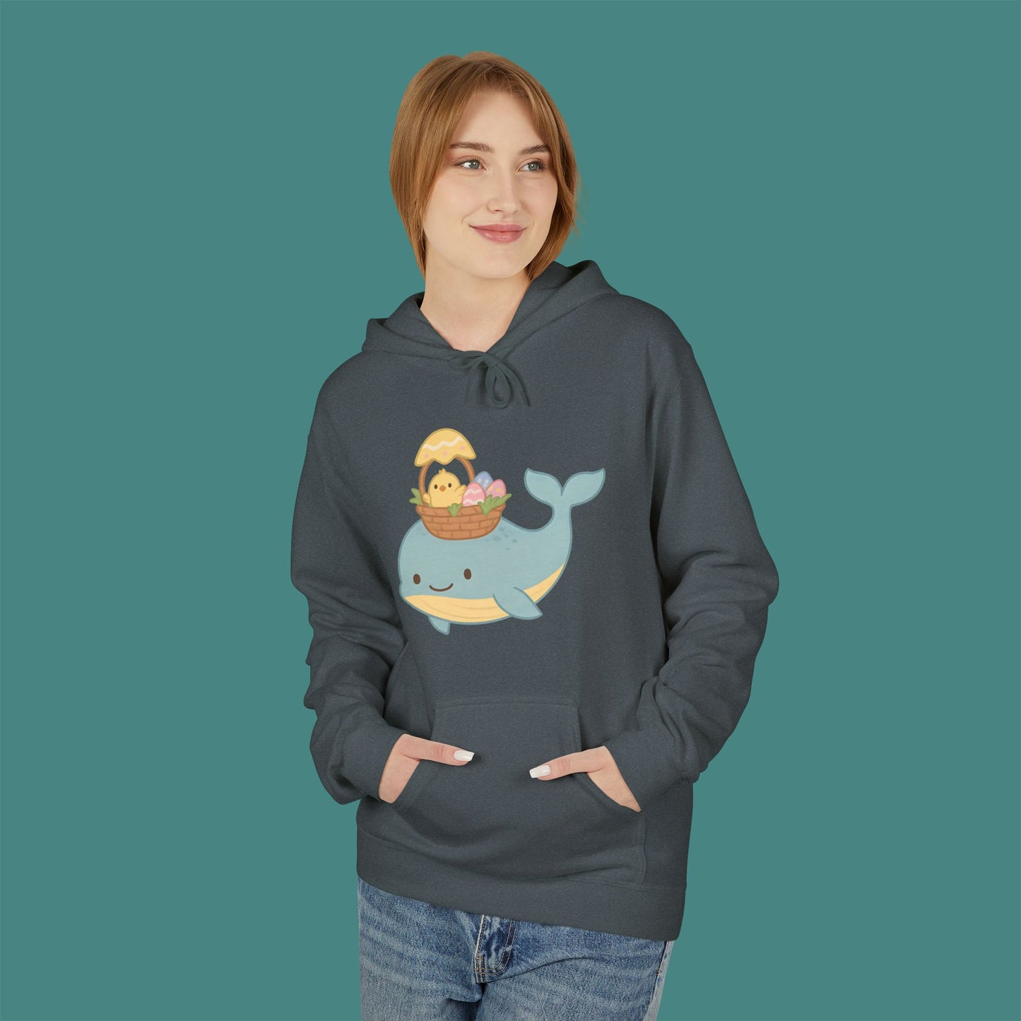 Easter Whale Fleece Unisex Hoodie
