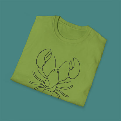 Minimalist Line Art Lobster Unisex T-Shirt