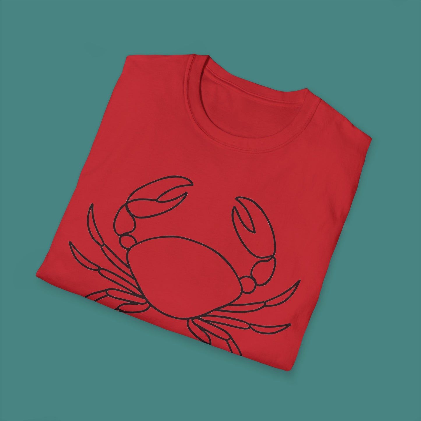 Minimalist Line Art Crab Unisex T-Shirt