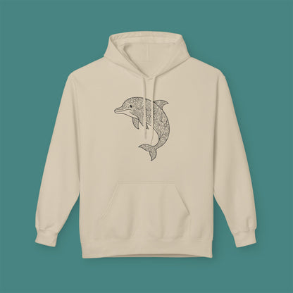 Intricate Mandala Dolphin Fleece Unisex Hoodie