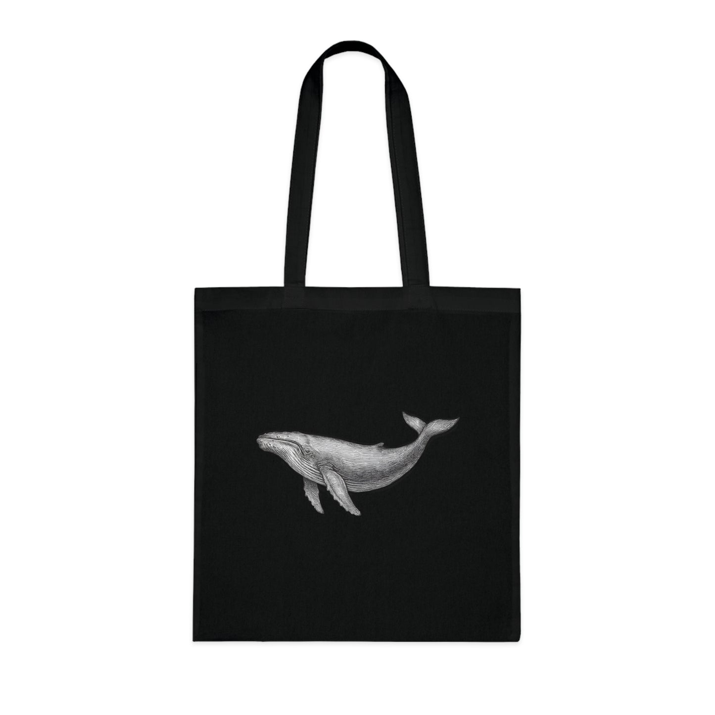 Vintage Etching Whale Tote Bag