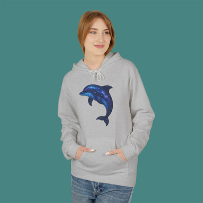 Cosmic Galaxy Dolphin Fleece Unisex Hoodie