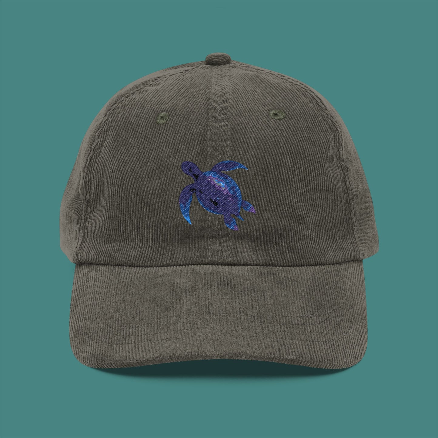 Cosmic Galaxy Turtle Corduroy Embroidered Cap