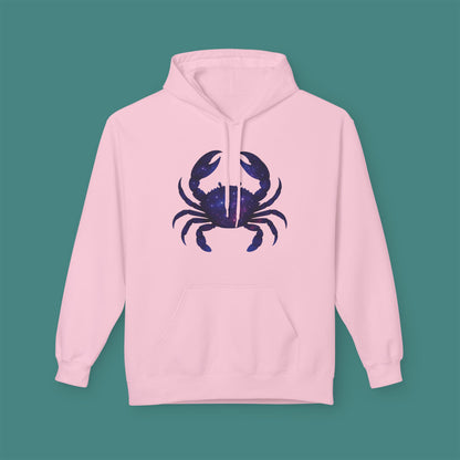 Cosmic Galaxy Crab Fleece Unisex Hoodie
