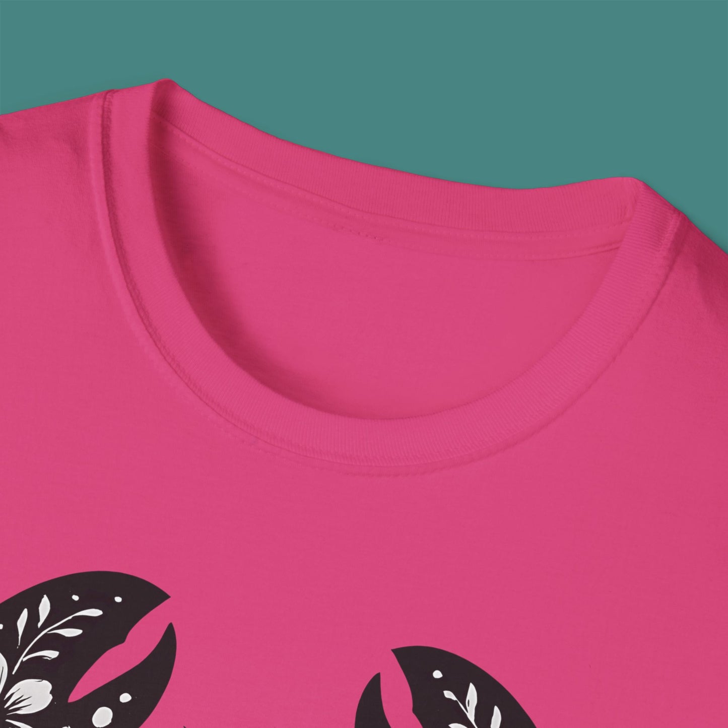 Floral Lobster Silhouette Unisex T-Shirt