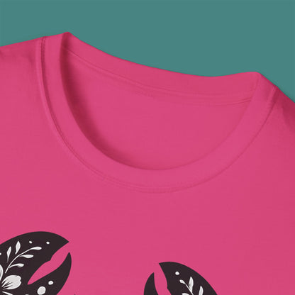 Floral Lobster Silhouette Unisex T-Shirt