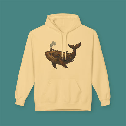 Steampunk Mechanical Whale Fleece Unisex Hoodie