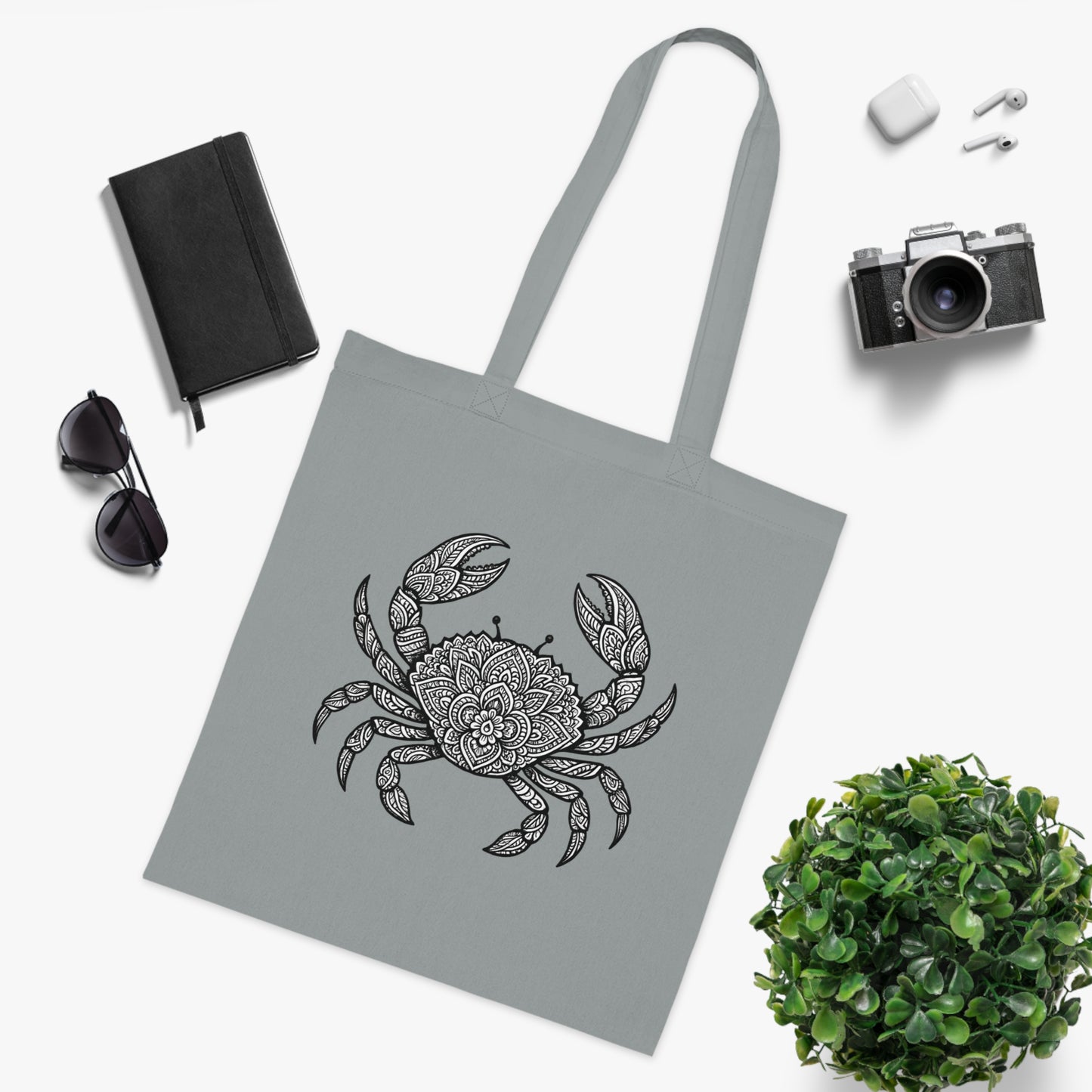 Intricate Mandala Crab Tote Bag