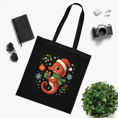 Christmas Seahorse Tote Bag