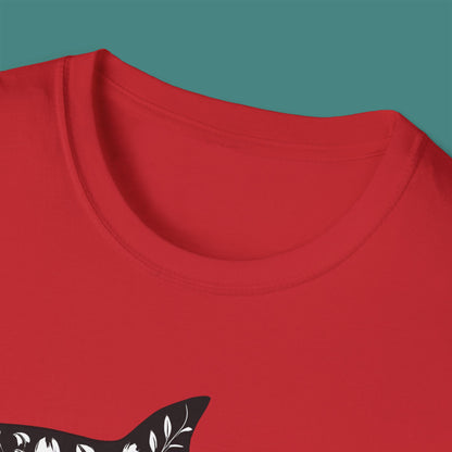 Floral Shark Silhouette Unisex T-Shirt
