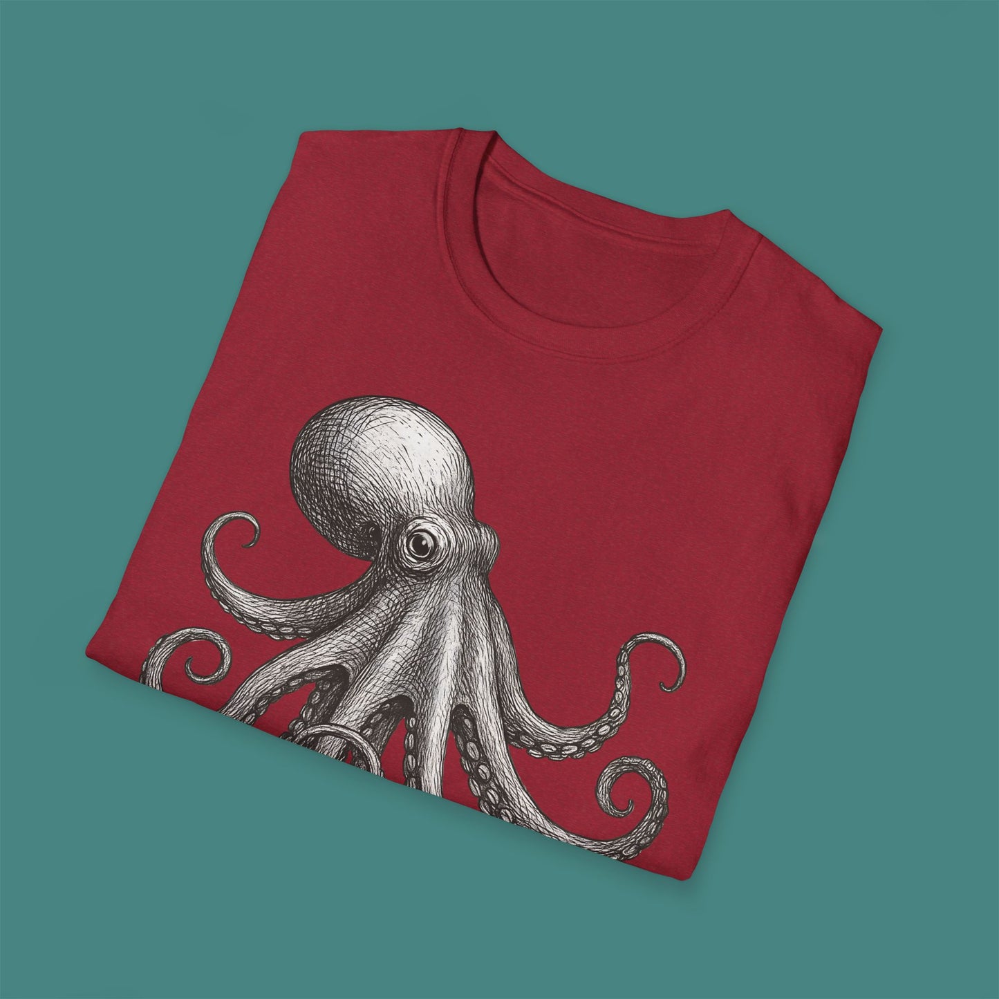 Vintage Etching Octopus Unisex T-Shirt