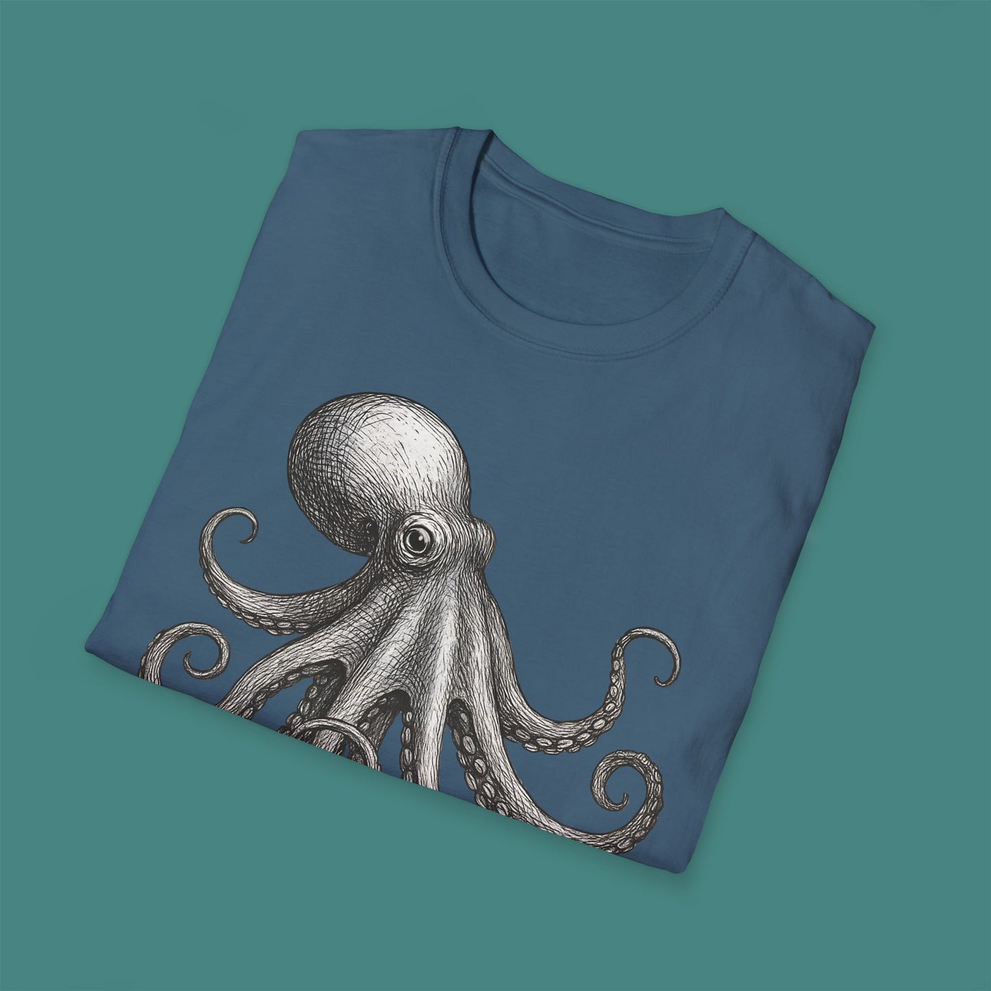 Vintage Etching Octopus Unisex T-Shirt