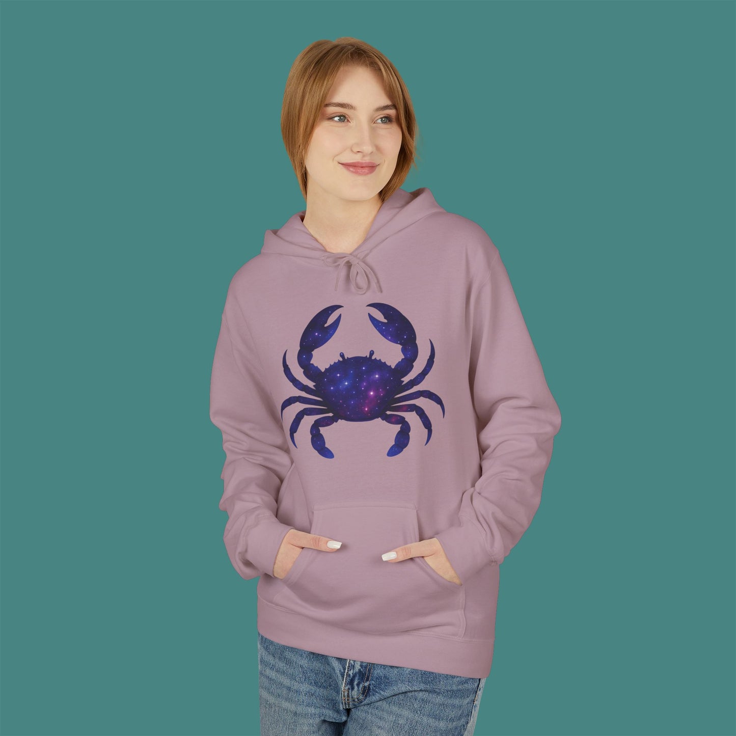 Cosmic Galaxy Crab Fleece Unisex Hoodie