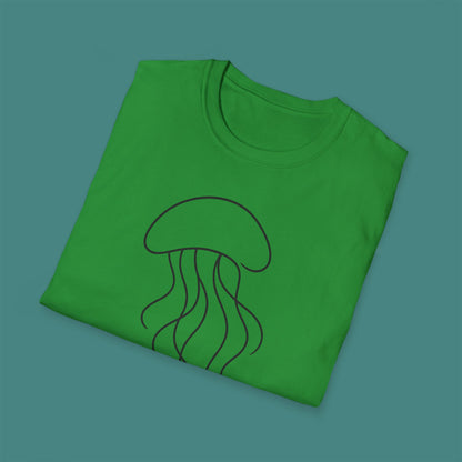Minimalist Line Art Jellyfish Unisex T-Shirt