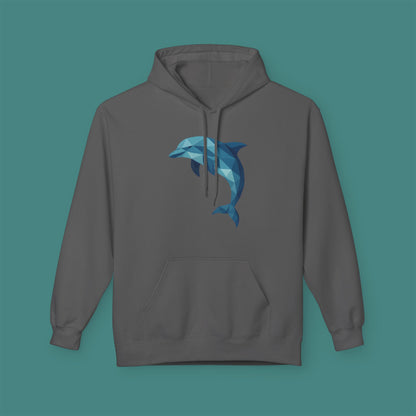 Geometric Polygon Dolphin Fleece Unisex Hoodie