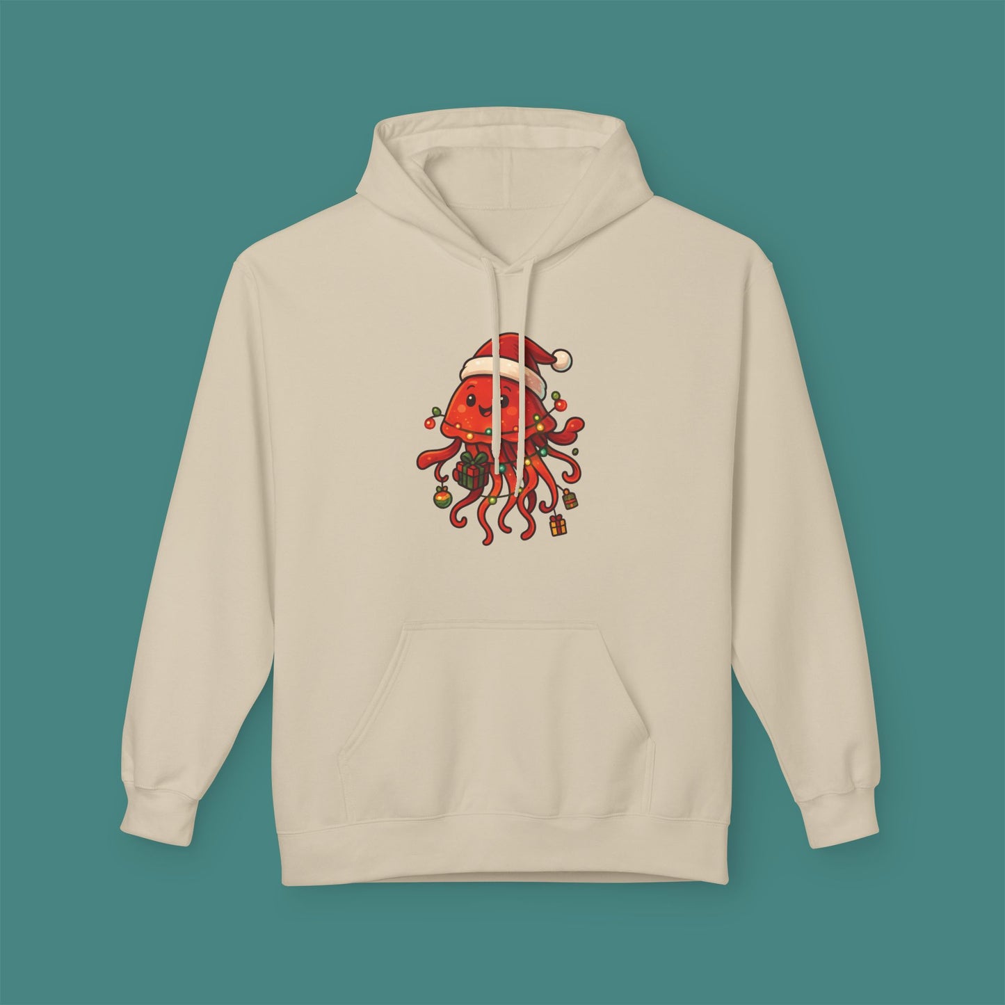 Christmas Jellyfish Fleece Unisex Hoodie