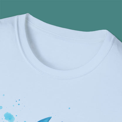 Watercolor Splash Shark Unisex T-Shirt