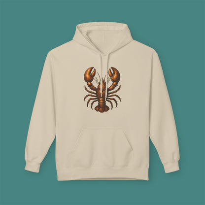 Steampunk Mechanical Lobster Fleece Unisex Hoodie