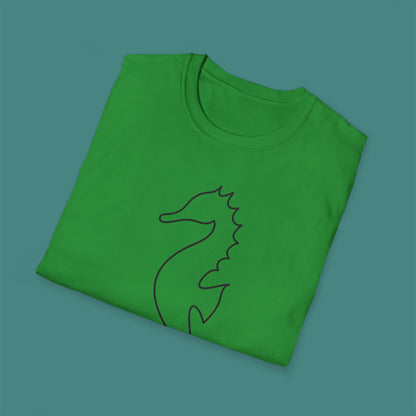 Minimalist Line Art Seahorse Unisex T-Shirt