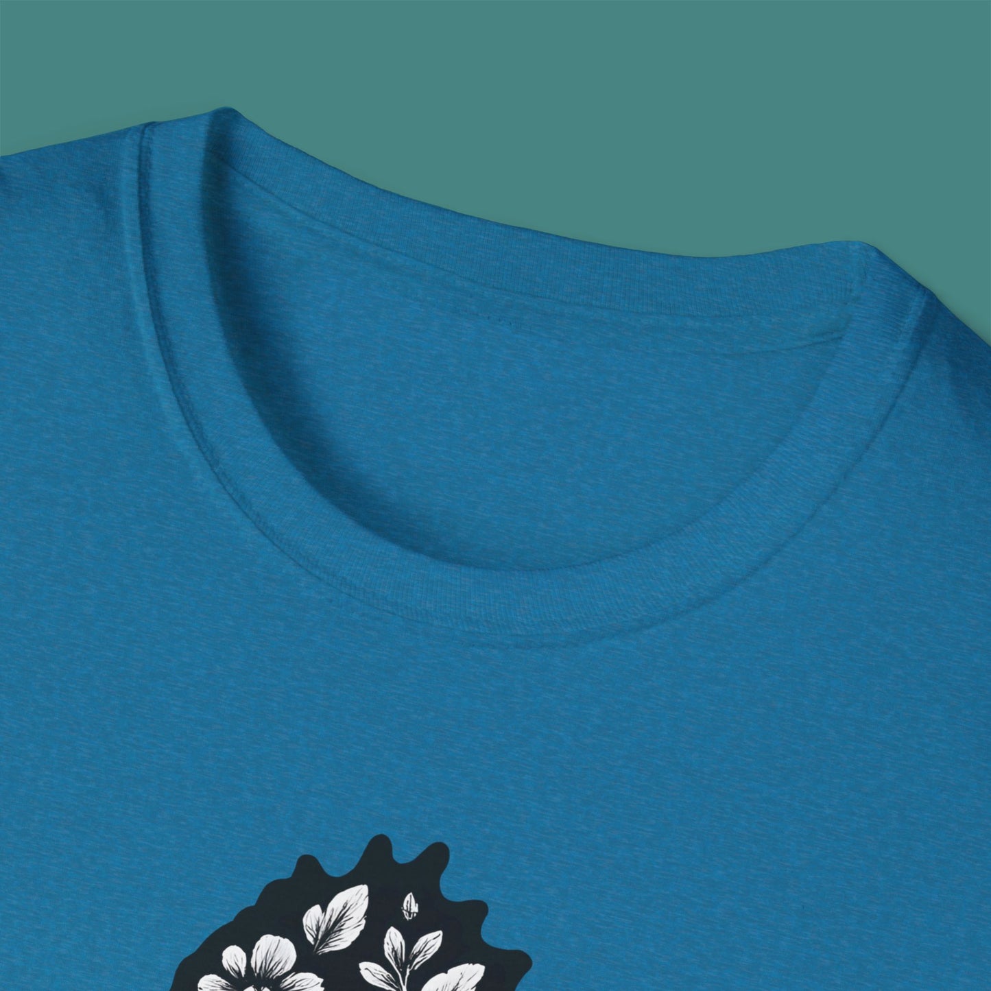 Floral Seahorse Silhouette Unisex T-Shirt