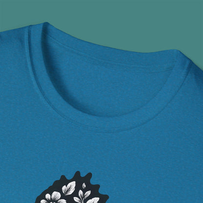 Floral Seahorse Silhouette Unisex T-Shirt