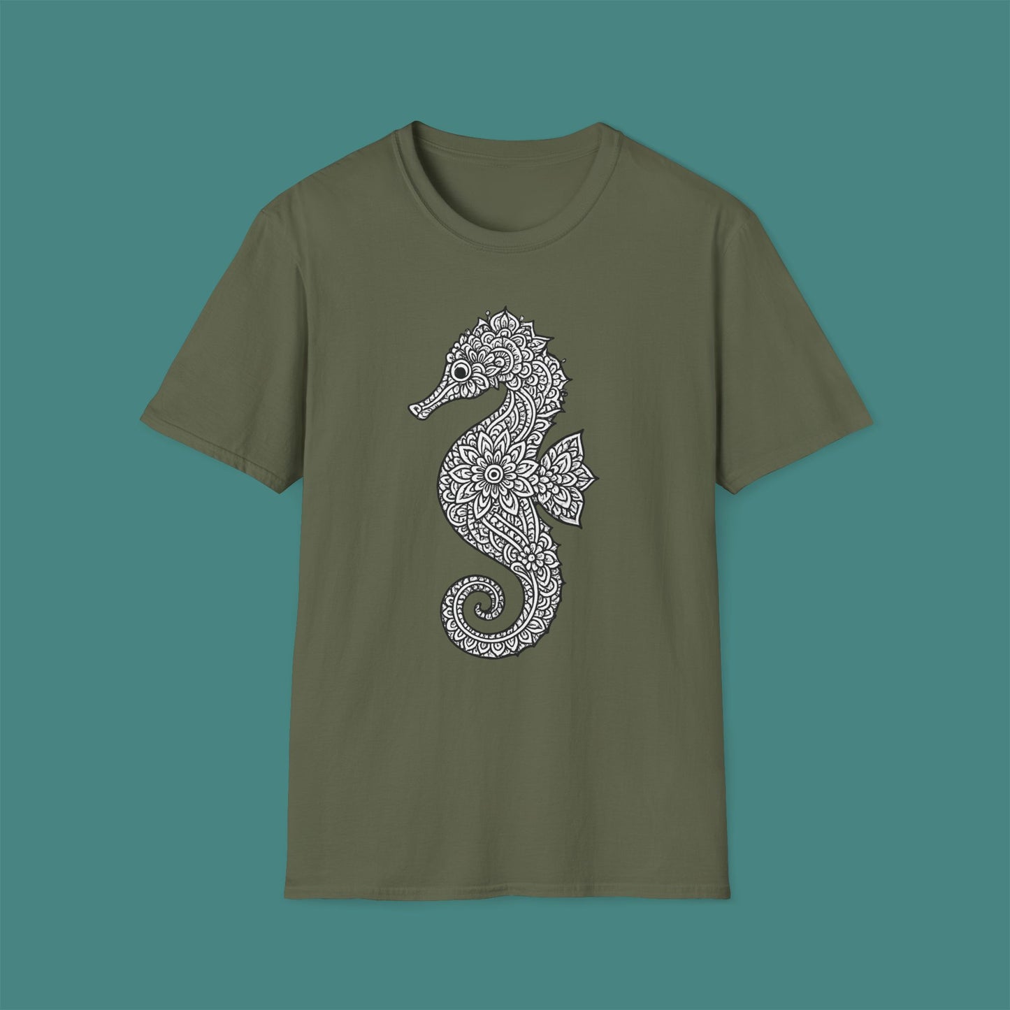 Intricate Mandala Seahorse Unisex T-Shirt