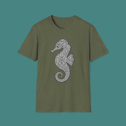 Intricate Mandala Seahorse Unisex T-Shirt