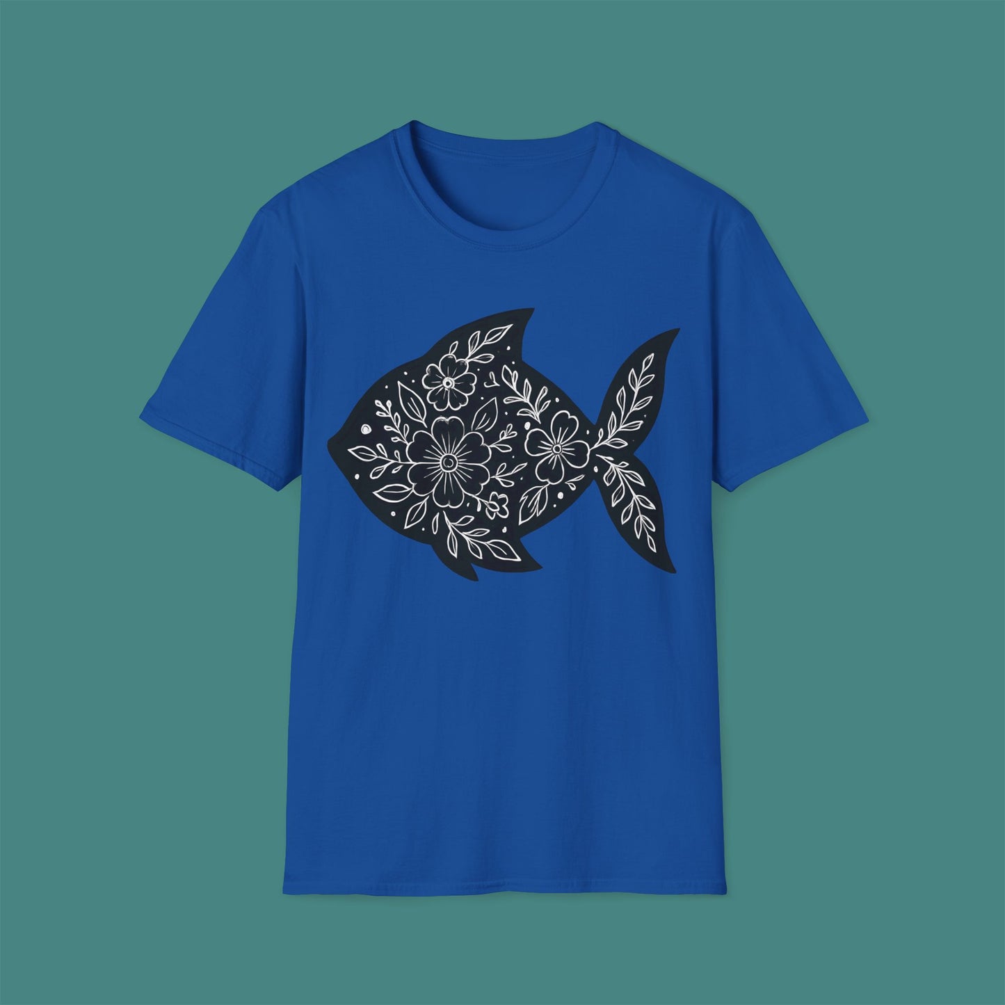 Floral Fish Silhouette Unisex T-Shirt