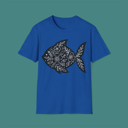 Floral Fish Silhouette Unisex T-Shirt
