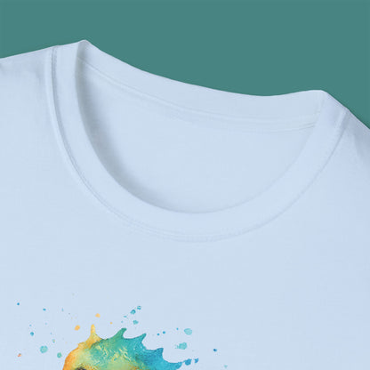 Watercolor Splash Seahorse Unisex T-Shirt