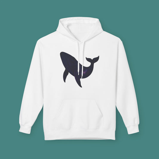 Cosmic Galaxy Whale Fleece Unisex Hoodie