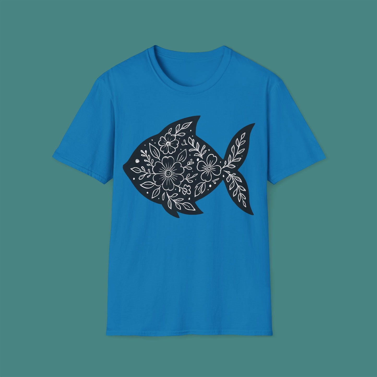 Floral Fish Silhouette Unisex T-Shirt