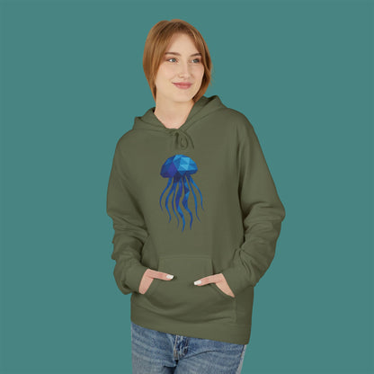 Geometric Polygon Jellyfish Fleece Unisex Hoodie