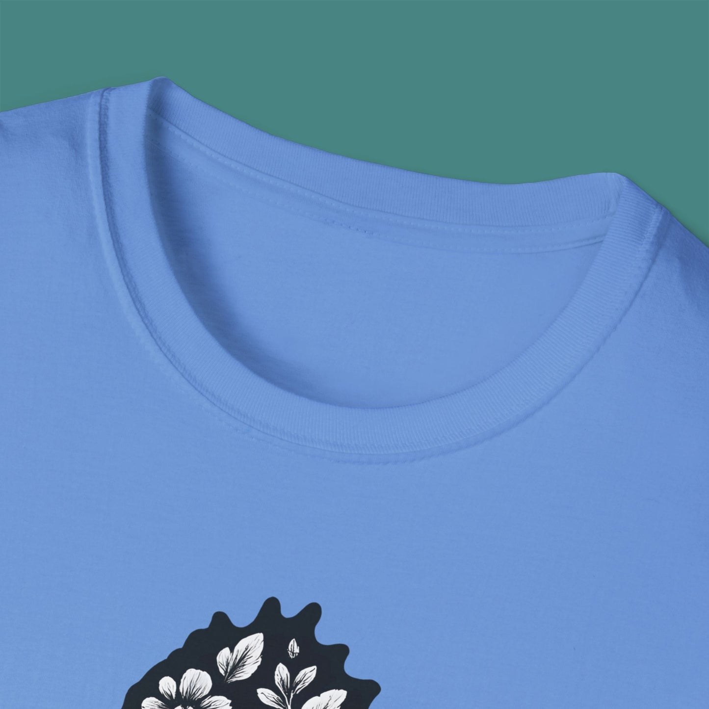 Floral Seahorse Silhouette Unisex T-Shirt