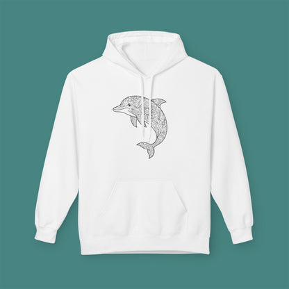 Intricate Mandala Dolphin Fleece Unisex Hoodie