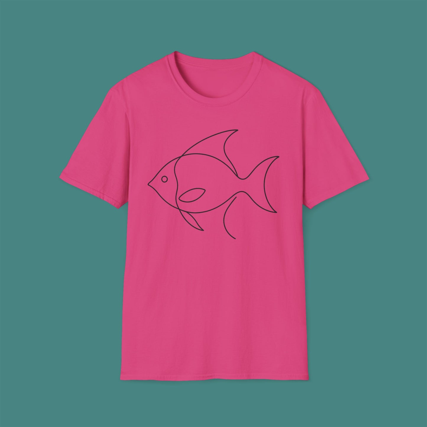 Minimalist Line Art Fish Unisex T-Shirt