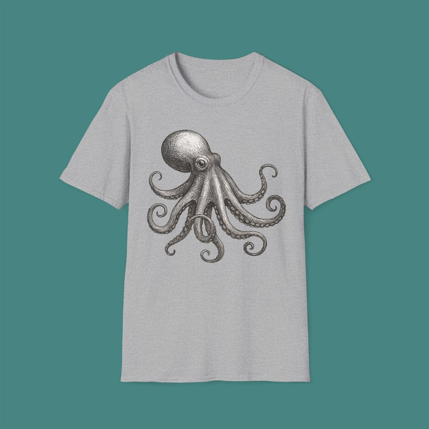 Vintage Etching Octopus Unisex T-Shirt